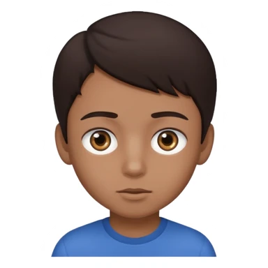 Dark brown hair, make the boy mixed race and is a boy and make his eye a bit smaller sticker