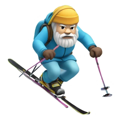 Socrates on mountain skis sticker
