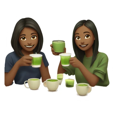 Some Girls drinking Matcha at the Matcha HubHub sticker