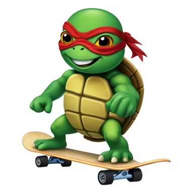 ninja turtle on a skate board sticker