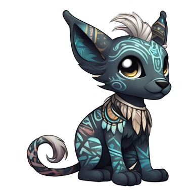 cute Kawaii edgy ethereal shy epic tribal fantasy animal fursona Fionbri creature by griffsnuff & LiLaiRa & Falvie with exotic colors with intricate patterns full body sticker