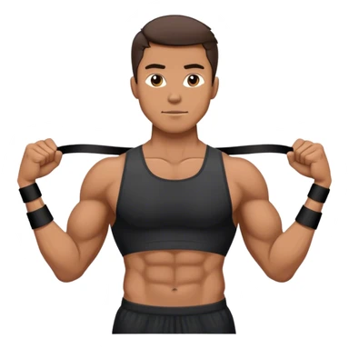 man using resistance band sticker