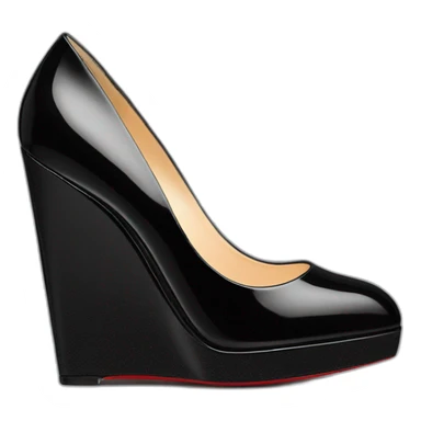 WEDGE LOUBOUTIN black PATENT sticker