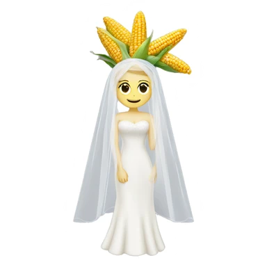 corn wearing a wedding veil sticker