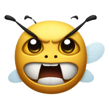 angry looking cartoon bee sticker