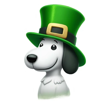 Snoopy with Irish leprechaun hat sticker