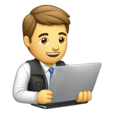 Técnico de PC con una netbook, en la pantalla que diga SpeedyTec sticker