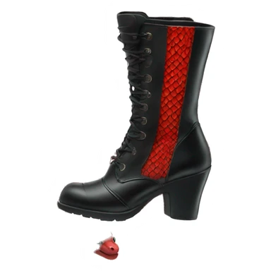 Black heeled boot with a red snake wrapped around it sticker