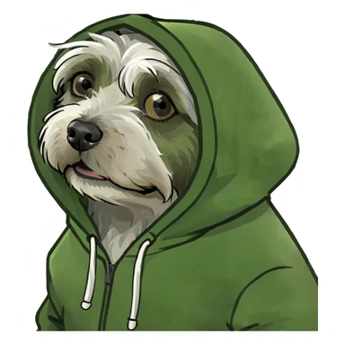 Havanese Dog wearing a hoodie  sticker