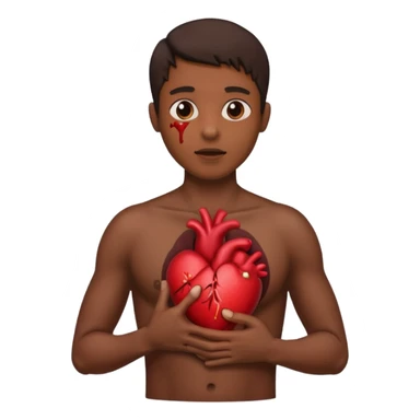 Holding heart out of chest brown skin person sticker