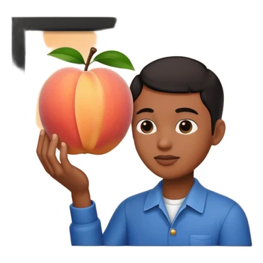 Black and picking a peach with cream sticker