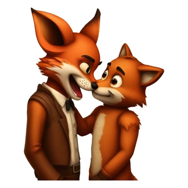 foxy the fox kissing freddy fazbear sticker