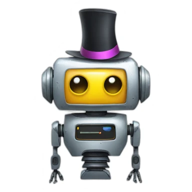 robot with partyhat sticker