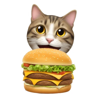Cat eating a burger  sticker