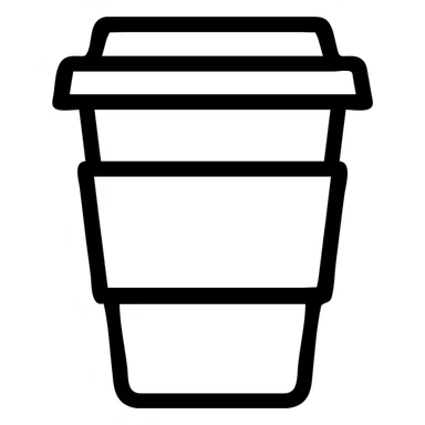 to-go coffee cup, icon style, flat design, minimal color, clear silhouette sticker