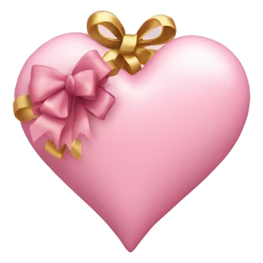 light pink heart with christmas bow sticker
