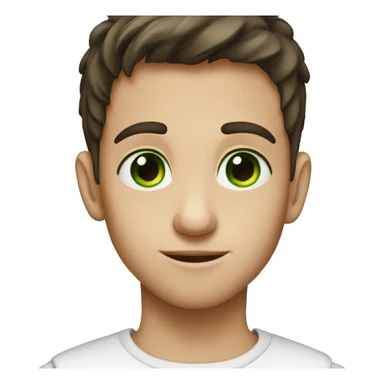 a brunette boy with green eyes  sticker