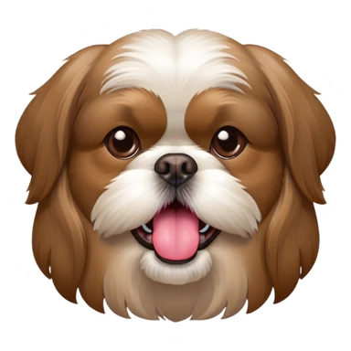 Brown Shih tzu with tongue out sticker