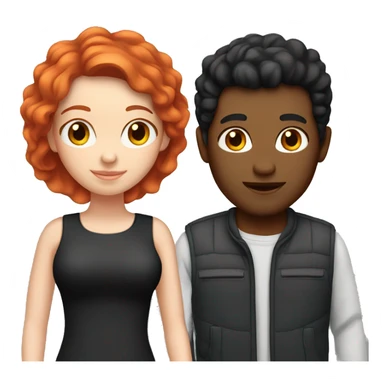 red haired girl with black haired boyfriend  sticker