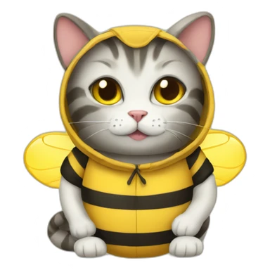 cat in a bee costume sticker