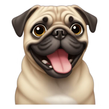 Pug smiling sticker