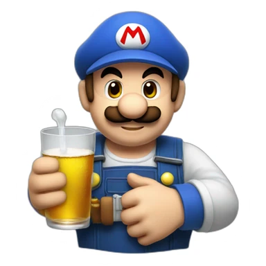 Mario plumber drinking alcohol sticker
