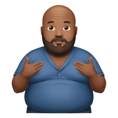 Fat black bald guy with beard shrugging sticker