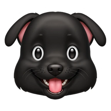 laughing black dog sticker