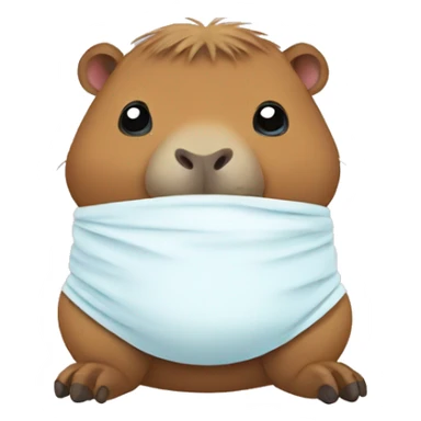 capybara wearing diaper sticker
