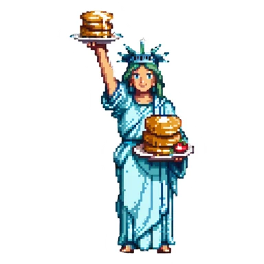 Statue of Liberty holding a stack of pancakes sticker