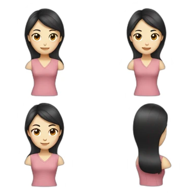 Chinese woman with dark hair sticker