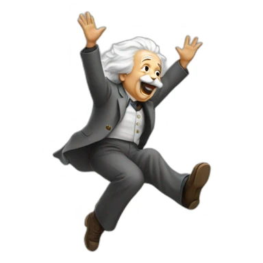 Einstein doing a back flip sticker