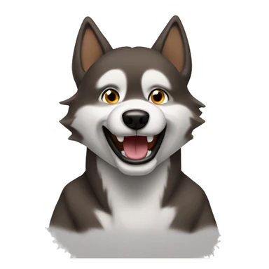 Huskie brown crazy sticker