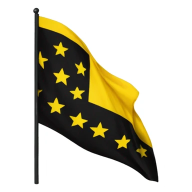 Bandera con amarillo con negro y estrellas amarillas  sticker