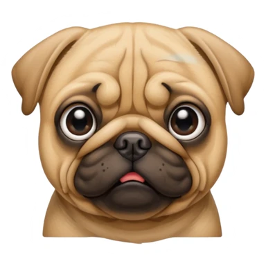 Tan pug sticker