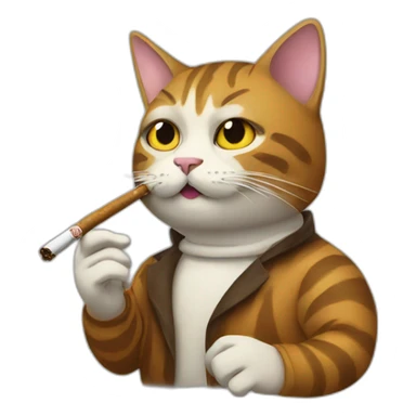 Cat smoking a cigarrette sticker