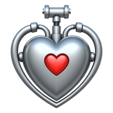 heart with a robot motif sticker