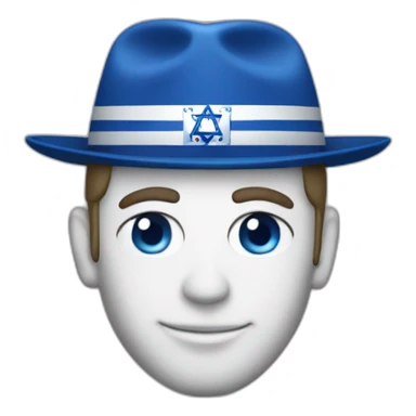 Macron with Israel cap sticker