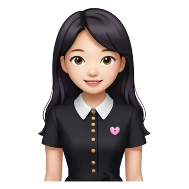 Jennie Kim from Blackpink, medium shot, wearing a stylish office dress sticker