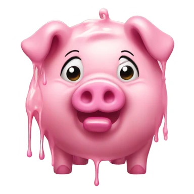 full body pink pig dripping with grease sticker