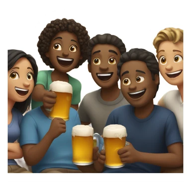 Friends drinking beer sticker