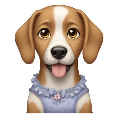 Dog wearing a dress sticker