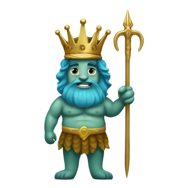 King masculine Merman with trident  sticker