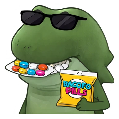 Shark with drugs sticker