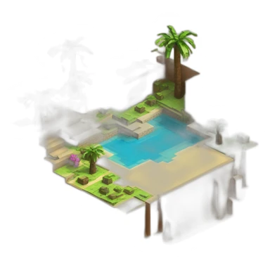 isometric-3d-minecraft-desert-oasis sticker