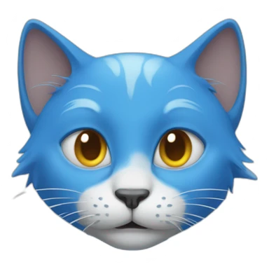 Blue cat with a smurf in his head sticker