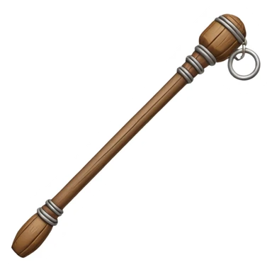 Monk Staff, Staff – Wooden monk’s staff with metal rings at top. sticker