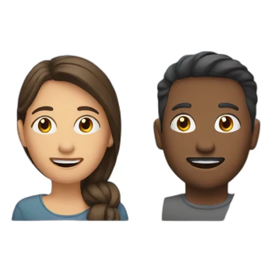 two people talking in a podcast show sticker