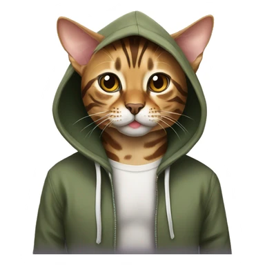 Bengal cat with hoodie sticker