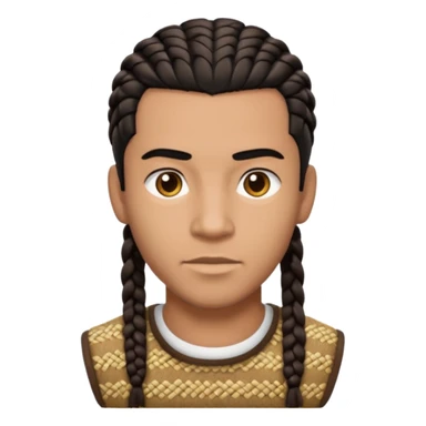 black haired male portrait with cornrows sticker